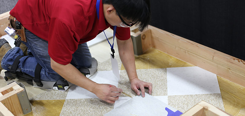 Installing Flooring Tiles